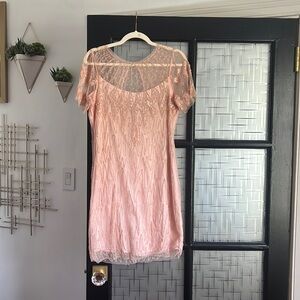 Trina Turk blush pink sequined cocktail dress